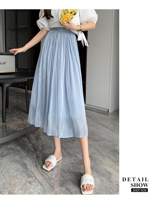 HELLO FASHION Mid Length Tulle Satin Skirts